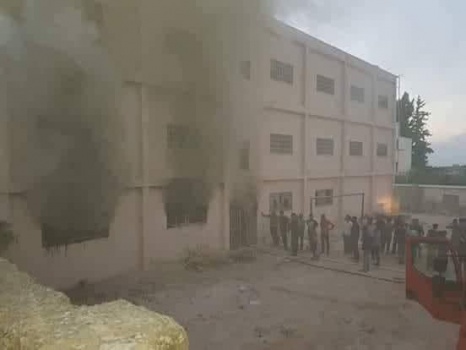 جنين:اخماد حريق مخزن داخل مدرسة في بلدة برقين