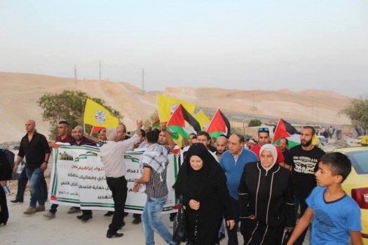 فعاليات جنين تنظم وقفة تضامنية على أرض الخان الأحمر