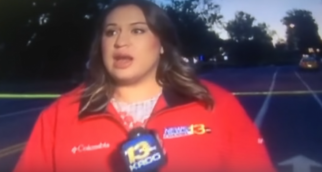 فيديو| مذيعة تنجو من موتٍ محقق على الهواء مباشرة !