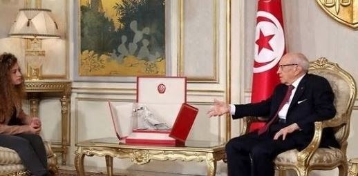 عهد التميمي في ضيافة الرئيس التونسي