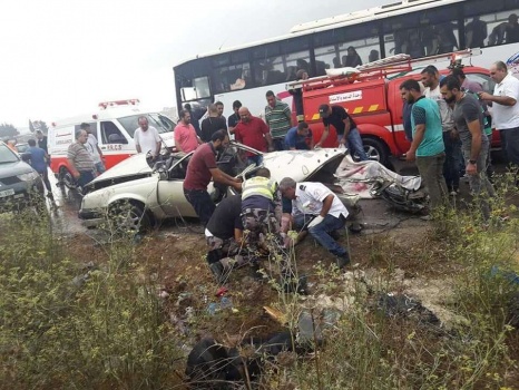 صور..مصرع 3 مواطنين بحادث سير مروع جنوب جنين