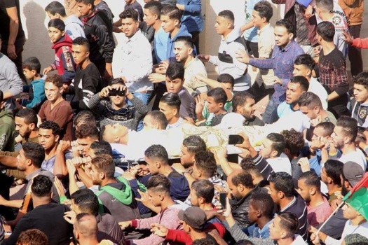 بالصور...تشييع جثمان الشهيد أبو شربين جنوب غزة