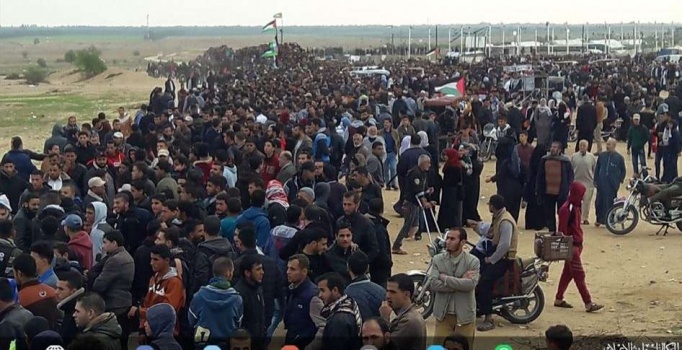 16 إصابة بقمع الاحتلال المتظاهرين شرق قطاع غزة