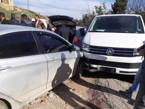 إصابتان بحادث سير على مدخل مدينة جنين الجنوبي