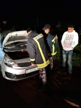 صور...5 إصابات بحادث إنقلاب مركبة في جنين
