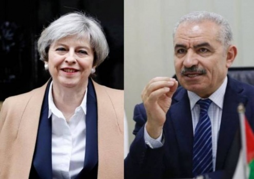 اشتية: ماي تؤكد التزام المملكة المتحدة بحل الدولتين