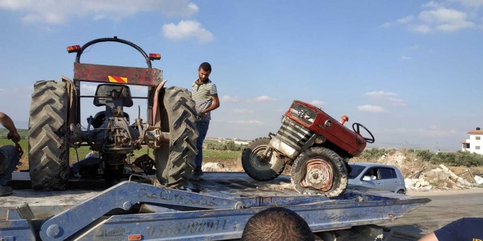 قسم الجرار الى نصفين..5 إصابات بحادث تصادم جرار زراعي ومركبة غرب جنين