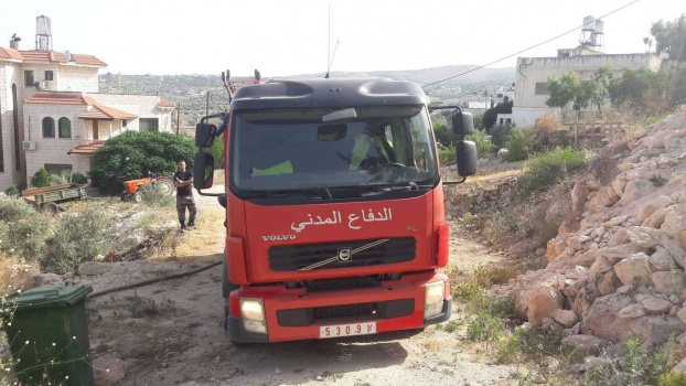 احتراق عشرات الدونمات الزراعية غرب طوباس