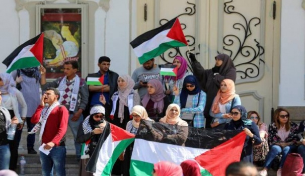 شاهد ..جميع مدراس تونس تتضامن مع فلسطين لمدة 20 دقيقة
