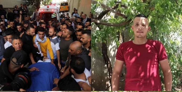 جماهير الخليل تشيع جثمان الشهيد البدوي في مخيم العروب