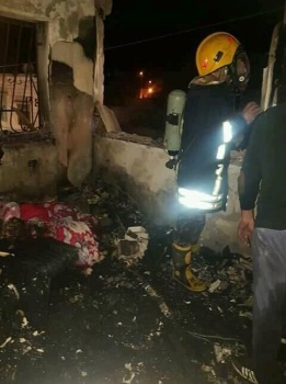 الدفاع المدني يخمد حريق منزل في قرية سيريس جنوب جنين