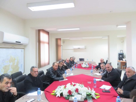 إجتماع مع رؤساء بلديات غرب جنين لإطلاعهم على تعديلات تأهيل شارع جنين &ndash; حيفا