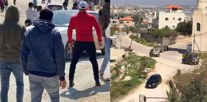 صور...مواجهات مع الإحتلال في بلدة قباطية جنوب جنين