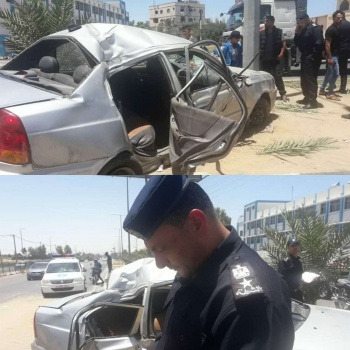 مصرع طفل وإصابة ستة آخرين بحادث مروري في غزة