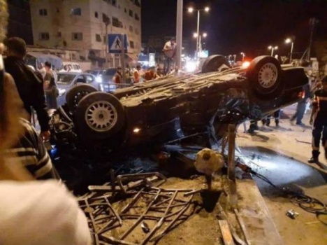مصرع مواطن وإصابة 3 آخرين بحادث سير وسط قطاع غزة 