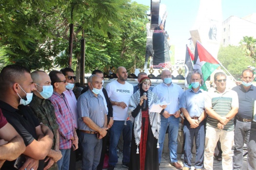 وقفة تنديد واستنكار للتطبيع الثلاثي  العدواني في جنين ونابلس
