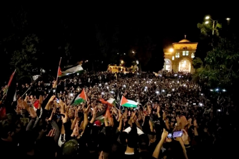 بالصور.. القدس المحتلة تحتفل بـ"انتصار فلسطين"
