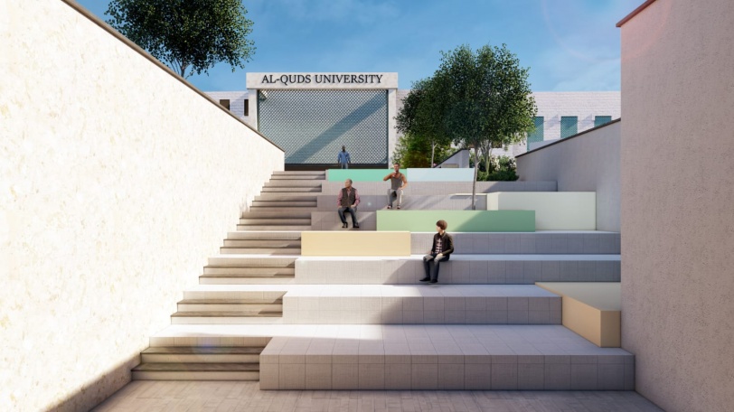 طالب عمارة بجامعة القدس يبتكر حلولًا معمارية وحضرية لاستثمار مدخل الجامعة الرئيس  بأبوديس