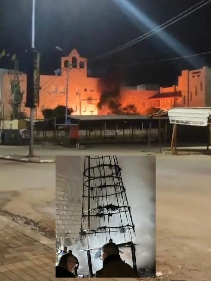 محافظ جنين: مصرون على كشف الفاعل ومحاسبته بعد اقدامه على حرق شجرة الميلاد في كنيسة دير اللاتين