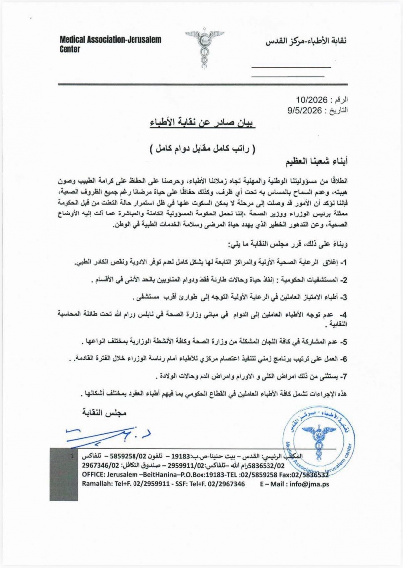 احتجاجًا على تجاهل الحكومة لمطالبها.. نقابة الأطباء تعلن خطوات تصعيدية وإغلاق مراكز الرعاية الأولية