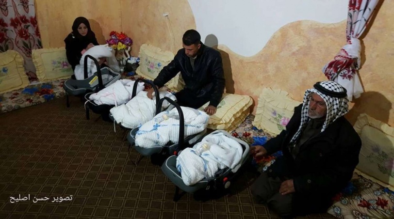 شاهد بالفيديو: بعد 9 سنوات ...فلسطيني يرزقه الله خمسة توائم دفعة واحدة